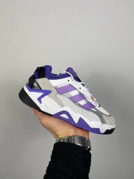 США Adidas Niteball Violet White жіночі, чоловічі шкіряні якісні кросівки Адідас Найтбо фіолетові білі - Розмір 36 (US 5) 11167839 фото