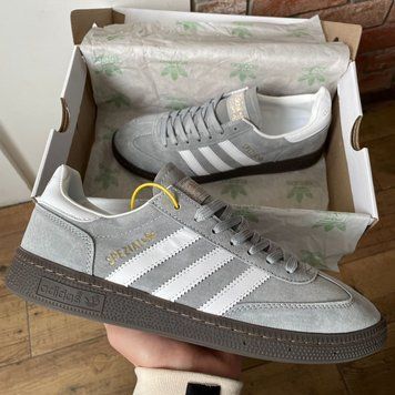США Adidas Spezial Grey White жіночі, чоловічі шкіряні якісні кросівки Адідас Спезіал сірі білі - Розмір 36 (US 5) 11167889 фото