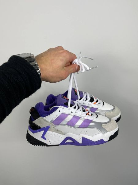 США Adidas Niteball Violet White жіночі, чоловічі шкіряні якісні кросівки Адідас Найтбо фіолетові білі - Розмір 36 (US 5) 11167839 фото