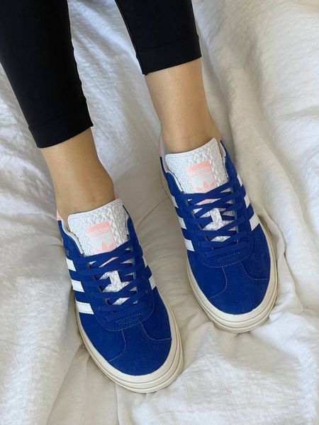 США Adidas Gazelle Bold Blue/Pink Platform жіночі шкіряні якісні кросівки Адідас Газель Платформа рожеві сині 0320 - Розмір 36 (US 5) 11168039 фото