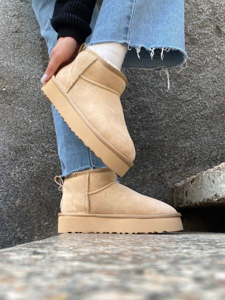 UGG Australia США Ultra Mini Platform Beige Sand Уггі ультра міні платформа беж бежеві пісок замшеві Австралія - Розмір 35 (US 4) 2111676 фото