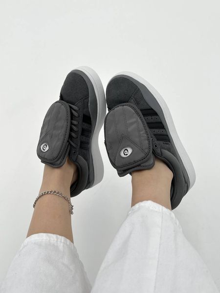США Adidas Campus xx BAD BUNNY Graphite жіночі, чоловічі шкіряні якісні кросівки Адідас Кампус сірі - Розмір 36 (US 5) 11167489 фото