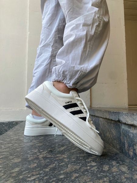 США Adidas Campus x Bad Bunny White/Black жіночі, чоловічі шкіряні якісні кросівки Адідас - Розмір 36 (US 5) 11167389 фото