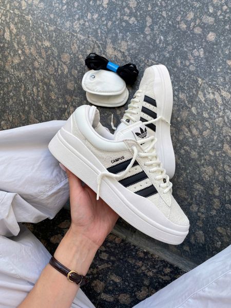 США Adidas Campus x Bad Bunny White/Black жіночі, чоловічі шкіряні якісні кросівки Адідас - Розмір 36 (US 5) 11167389 фото