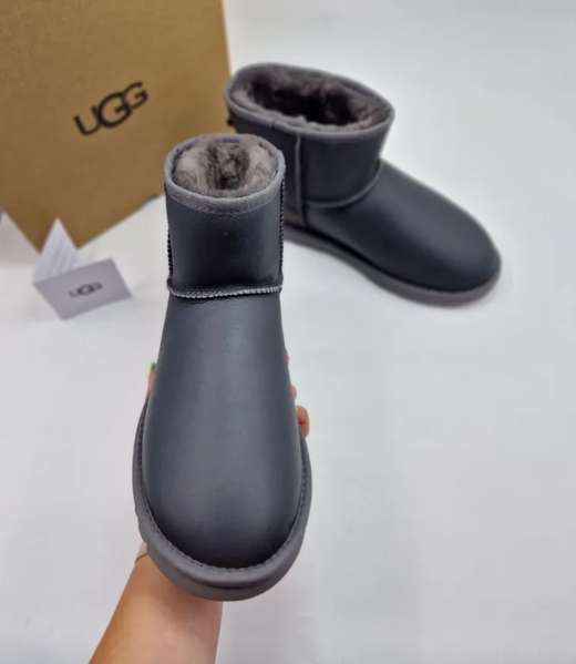 UGG Australia США Leather Mini Сірі шкіряні натуральні міні Угг Австралія - Розмір 35 (US 4) 2110778 фото