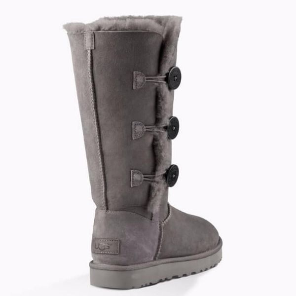 UGG Australia США Tall Triplet Button II Серый цільна овчина Угг Австралия - Розмір 35 (US 4) 2110573 фото