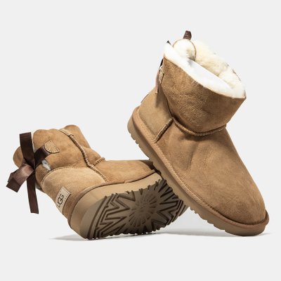 UGG Australia США Mini Bailey Bow II Chestnut натуральні зимові міні Угг Австралія Бант Рудий - Розмір 35 (US 4) 2111610 фото