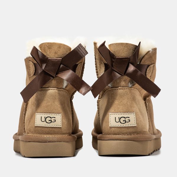 UGG Australia США Mini Bailey Bow II Chestnut натуральні зимові міні Угг Австралія Бант Рудий - Розмір 35 (US 4) 2111610 фото