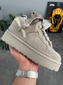 UGG Australia Classic Lowmel Sneaker Platform Grey Кросівки з хутром на платформі сірі уггі замш цільна овчина Угг Австралія - Розмір 35 (US 4) 2110100566 фото