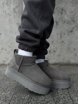 UGG Australia США Slipper Ultra Mini Platform Grey Уггі з хутром на платформі сірі замшеві Австралія - Розмір 35 (US 4) 2110101016 фото