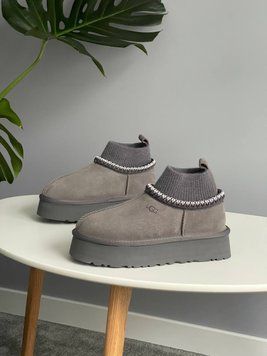 UGG Australia США Tasman Platform Sock Grey Уггі тасман на платформі сірі замшеві Австралія - Розмір 35 (US 4) 1016222475 фото