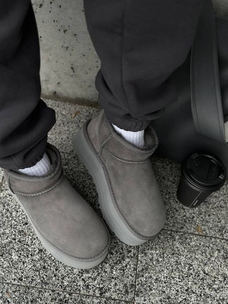 UGG Australia США Slipper Ultra Mini Platform Grey Уггі з хутром на платформі сірі замшеві Австралія - Розмір 35 (US 4) 2110101016 фото