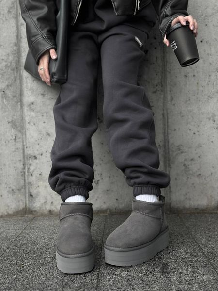 UGG Australia США Slipper Ultra Mini Platform Grey Уггі з хутром на платформі сірі замшеві Австралія - Розмір 35 (US 4) 2110101016 фото