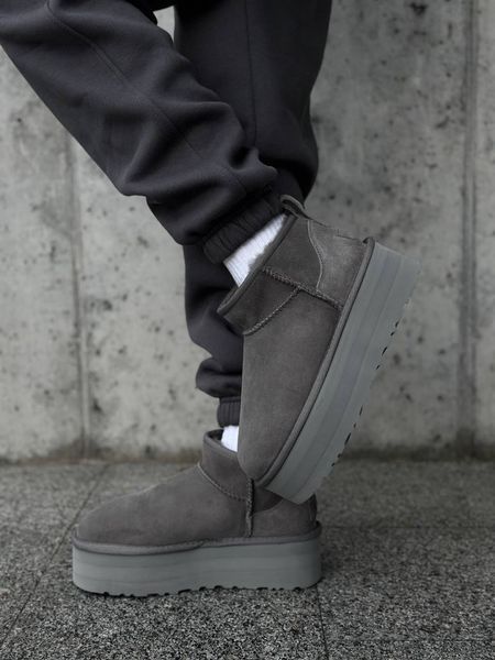 UGG Australia США Slipper Ultra Mini Platform Grey Уггі з хутром на платформі сірі замшеві Австралія - Розмір 35 (US 4) 2110101016 фото
