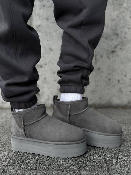UGG Australia США Slipper Ultra Mini Platform Grey Уггі з хутром на платформі сірі замшеві Австралія - Розмір 35 (US 4) 2110101016 фото