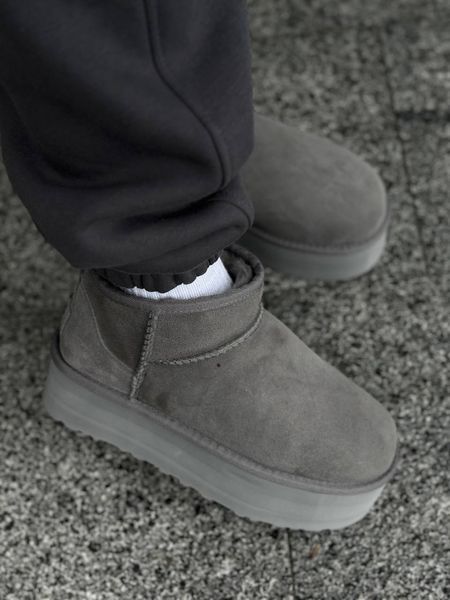 UGG Australia США Slipper Ultra Mini Platform Grey Уггі з хутром на платформі сірі замшеві Австралія - Розмір 35 (US 4) 2110101016 фото