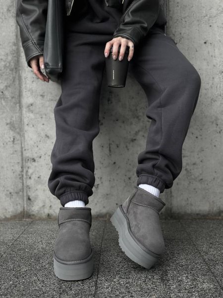 UGG Australia США Slipper Ultra Mini Platform Grey Уггі з хутром на платформі сірі замшеві Австралія - Розмір 35 (US 4) 2110101016 фото