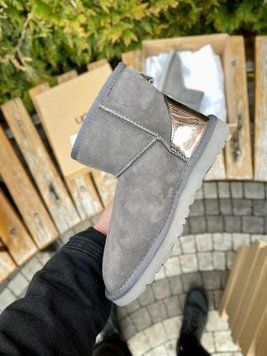 UGG Australia США Classic Mini Grey Metallic II сірі натуральні зимові Угг Австралія - Розмір 35 (US 4) 2111423 фото