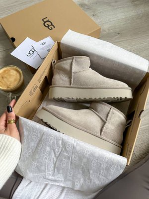 UGG Australia США Ultra Mini Platform Light Grey Уггі ультра міні платформа світло сірі замшеві Австралія - Розмір 35 (US 4) 2111753 фото