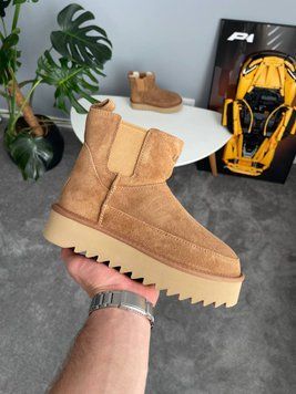 UGG Australia Classic Chelsea Platform Tractor Chestnut угг з хутром міні руді на платформі замш цільна овчина Угг Австралія - Розмір 35 (US 4) 2110100818 фото