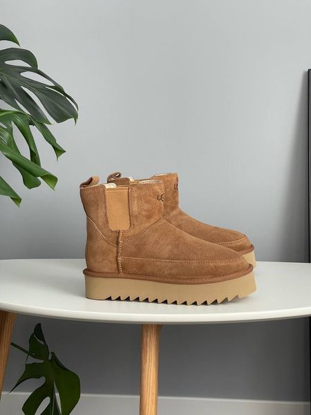 UGG Australia Classic Chelsea Platform Tractor Chestnut угг з хутром міні руді на платформі замш цільна овчина Угг Австралія - Розмір 35 (US 4) 2110100818 фото