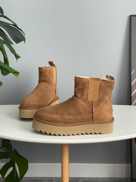 UGG Australia Classic Chelsea Platform Tractor Chestnut угг з хутром міні руді на платформі замш цільна овчина Угг Австралія - Розмір 35 (US 4) 2110100818 фото
