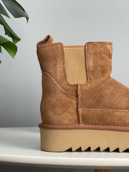 UGG Australia Classic Chelsea Platform Tractor Chestnut угг з хутром міні руді на платформі замш цільна овчина Угг Австралія - Розмір 35 (US 4) 2110100818 фото