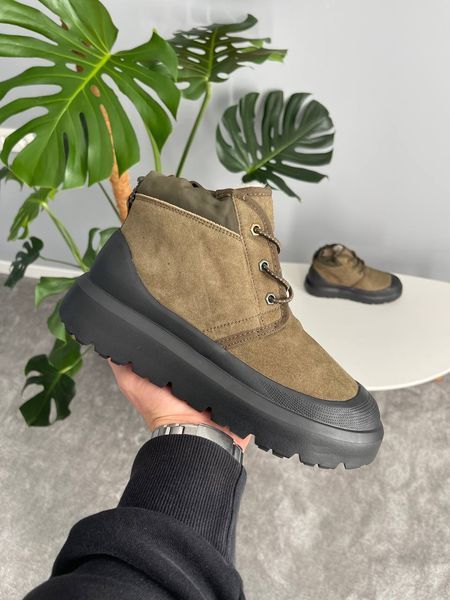UGG Australia США Neumel Hybrid Khaki Slipper Уггі ньюмель на шнурівці з силіконом хакі замшеві Австралія - Розмір 35 (US 4) 1016222377 фото