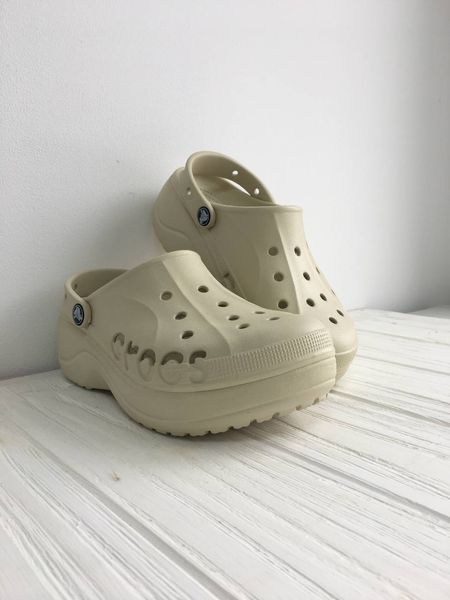 Crocs Оригінал Bayaband ™ Platform Lastic Bone Жіночі Крокс США (205434-10) - 36 (Стопа 22.5-23.2см) M4/W6 112065 фото