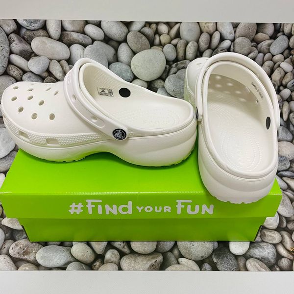 Crocs Оригінал Classic ™ Platform Clog White Жіночі Крокс США (206750) - 36 (Стопа 22.5-23.2см) M4/W6 100733 фото