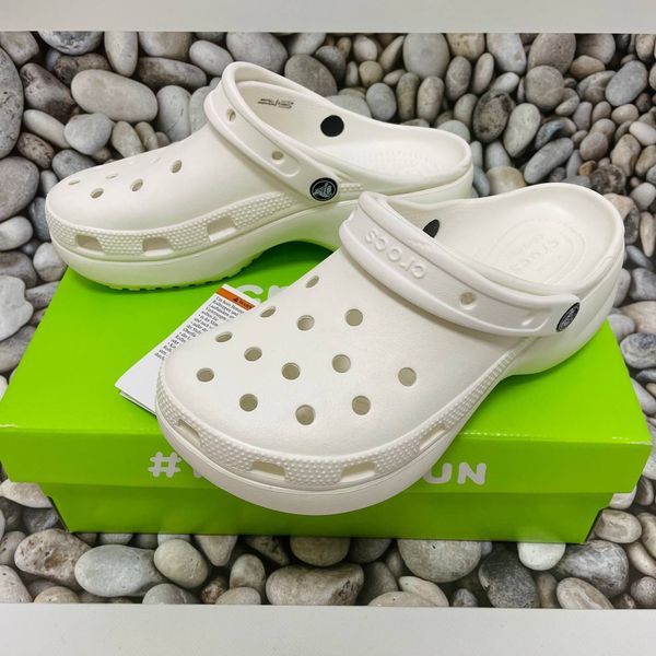 Crocs Оригінал Classic ™ Platform Clog White Жіночі Крокс США (206750) - 36 (Стопа 22.5-23.2см) M4/W6 100733 фото