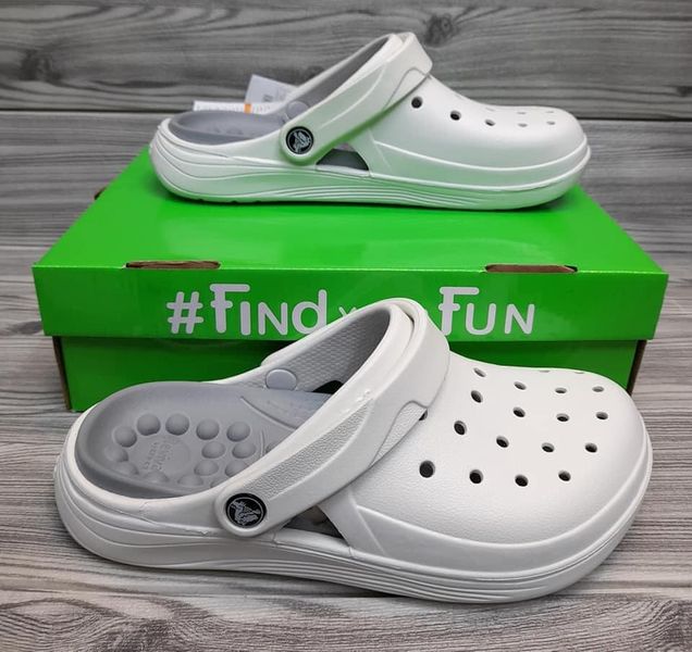 Crocs Оригінал Reviva ™ Clog White білі біла підошва Жіночі чоловічі Крокс США (204592-22) - 36 (Стопа 22.5-23.2см) M4/W6 104842 фото