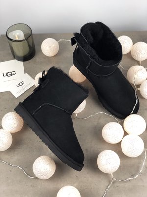 UGG Australia США Mini Bailey Bow II Черный натуральні міні Угг Австралия - Розмір 35 (US 4) 2110855 фото