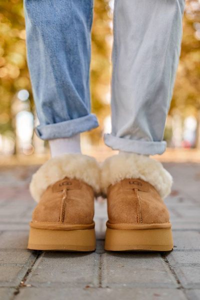 UGG Australia США Slipper Coquette Platform Chestnut Уггі з хутром на платформі руді замшеві Австралія - Розмір 35 (US 4) 2110100921 фото