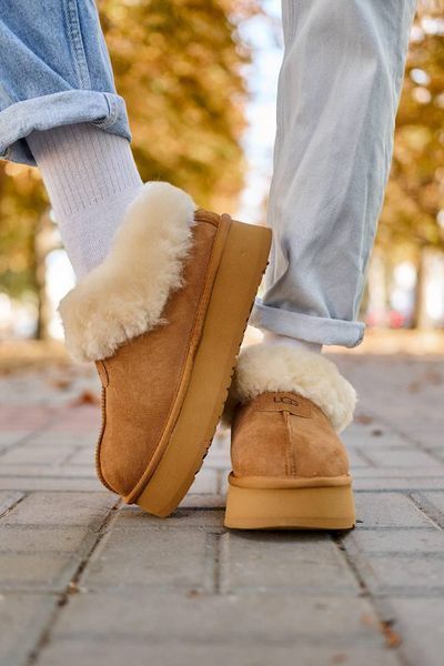 UGG Australia США Slipper Coquette Platform Chestnut Уггі з хутром на платформі руді замшеві Австралія - Розмір 35 (US 4) 2110100921 фото