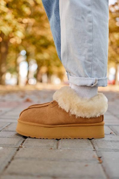 UGG Australia США Slipper Coquette Platform Chestnut Уггі з хутром на платформі руді замшеві Австралія - Розмір 35 (US 4) 2110100921 фото