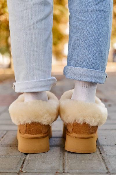 UGG Australia США Slipper Coquette Platform Chestnut Уггі з хутром на платформі руді замшеві Австралія - Розмір 35 (US 4) 2110100921 фото