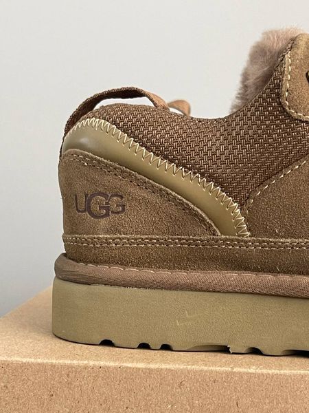 UGG Australia Classic Lowmel Sneaker Khaki Кросівки з хутром хакі уггі замш цільна овчина Угг Австралія - Розмір 35 (US 4) 2110100522 фото