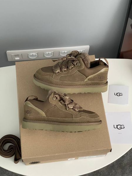 UGG Australia Classic Lowmel Sneaker Khaki Кросівки з хутром хакі уггі замш цільна овчина Угг Австралія - Розмір 35 (US 4) 2110100522 фото