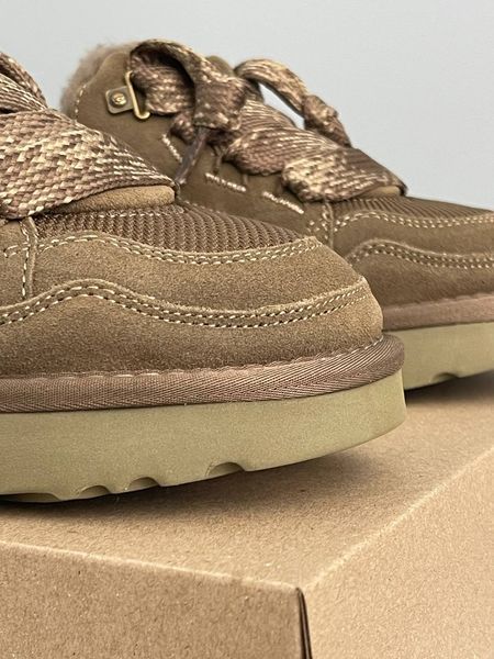 UGG Australia Classic Lowmel Sneaker Khaki Кросівки з хутром хакі уггі замш цільна овчина Угг Австралія - Розмір 35 (US 4) 2110100522 фото