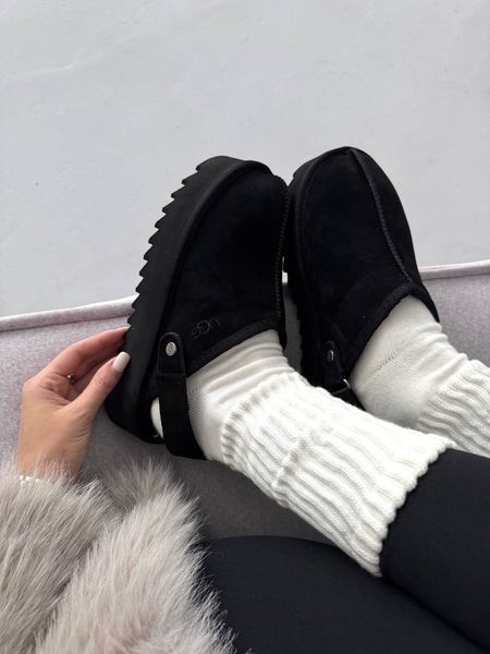 UGG Australia США Lanah Clog Black Platform Уггі на платформі чорні замшеві Австралія - Розмір 35 (US 4) 1016222531 фото