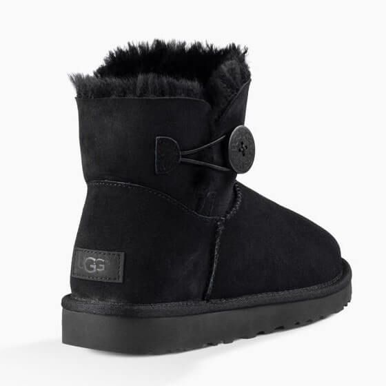 UGG Australia Mini Bailey Button II Чорні цільна овчина міні з гудзиком Угг Австралия - Розмір 35 (US 4) 2110243 фото