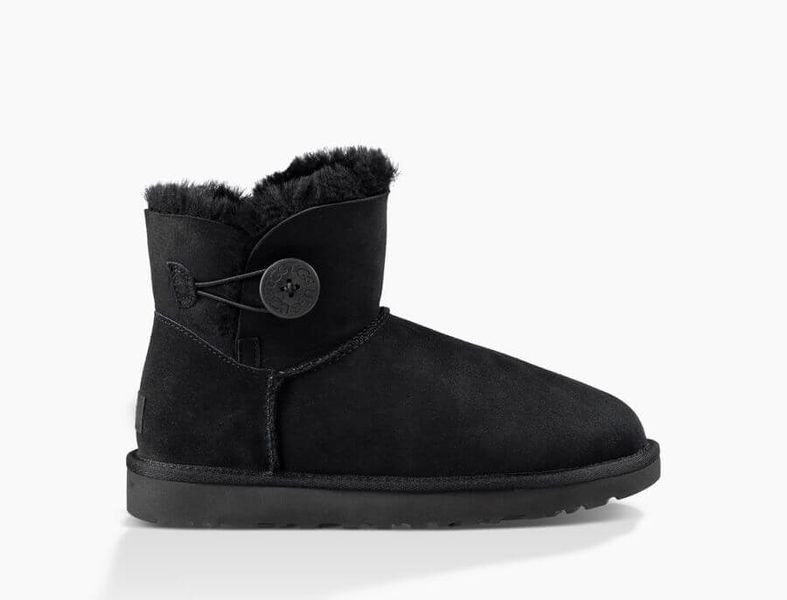 UGG Australia Mini Bailey Button II Чорні цільна овчина міні з гудзиком Угг Австралия - Розмір 35 (US 4) 2110243 фото