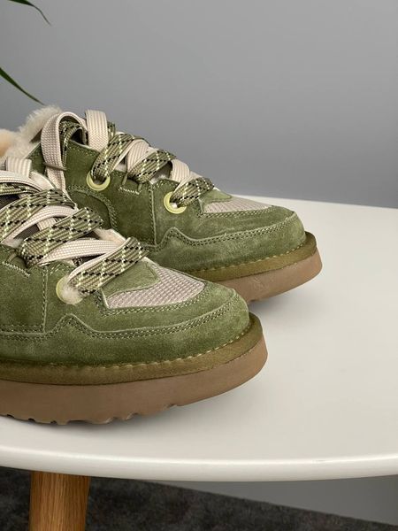 UGG Australia США Slipper Lowmel Sneaker Muted Brass Уггі кросівки з хутром зелені замшеві Австралія - Розмір 35 (US 4) 1016222782 фото
