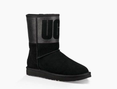 UGG Australia Classic Short Logo II Черный цільна овчина Угг Австралия - Розмір 35 (US 4) 2110430 фото