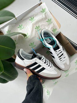 США Adidas Spezial White/Black жіночі, чоловічі шкіряні якісні кросівки Адідас Спезіал білі чорні - Розмір 36 (US 5) 11167849 фото