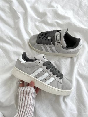 США Adidas Campus Light Grey жіночі, чоловічі шкіряні якісні кросівки Адідас Кампус світло сірі - Розмір 36 (US 5) 11167549 фото