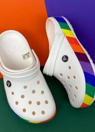 Crocs Оригінал Crocband&trade; Clog Rainbow рудужні різнокольорові Чоловічі Жіночі Крокс США - 36 (Стопа 22.5-23.2см) M4/W6 9976893 фото