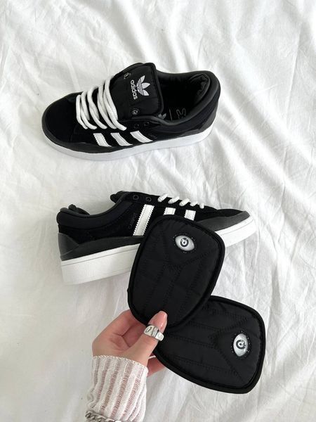 США Adidas Campus xx BAD BUNNY Black/White жіночі, чоловічі шкіряні якісні кросівки Адідас Кампус чорні з білим - Розмір 36 (US 5) 11167499 фото