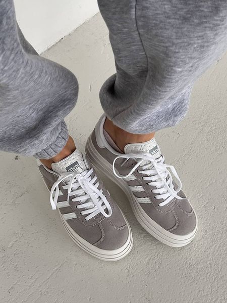 США Adidas Gazelle Bold Grey/White Platform жіночі шкіряні якісні кросівки Адідас Газель Платформа білі сірі 0320 - Розмір 36 (US 5) 11167999 фото
